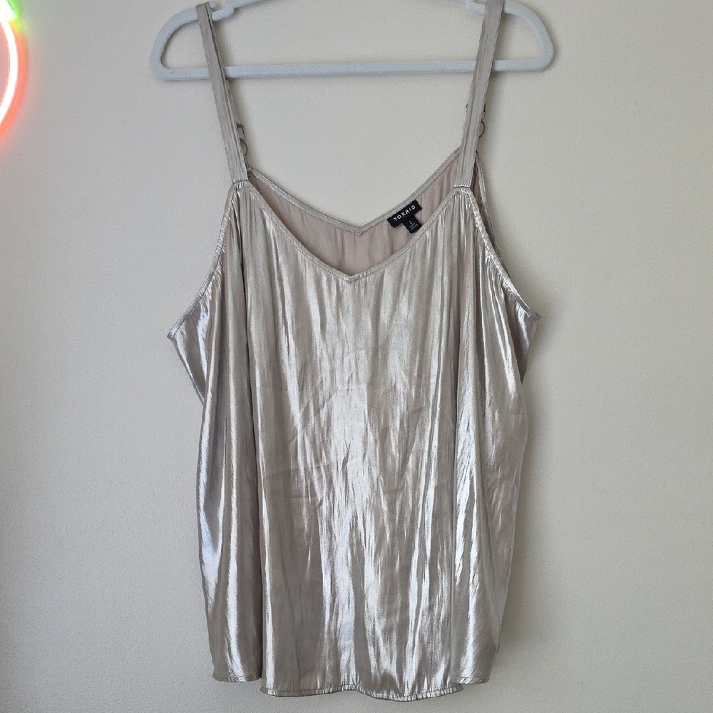 Torrid Shiny Silver Top